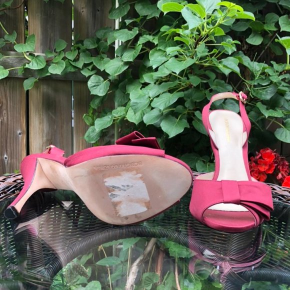 BCBG Merlot bow front satin sandal - Picture 3 of 4